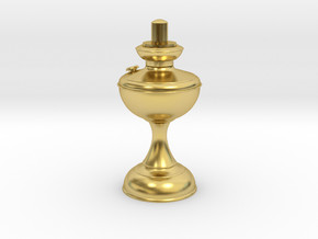 Kerosene lamp base in Polished Brass