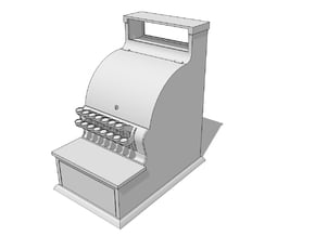 O scale cash register in Tan Fine Detail Plastic