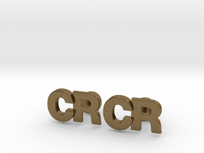 Monogram Cufflinks CR in Natural Bronze