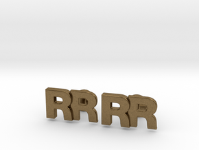 Monogram Cufflinks RR in Natural Bronze
