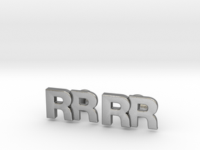 Monogram Cufflinks RR in Natural Silver