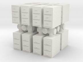 Office Cabinet (x16) 1/87 in White Natural Versatile Plastic