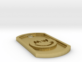 Grin Cryptocurrency Themed Dog Tag in Natural Brass