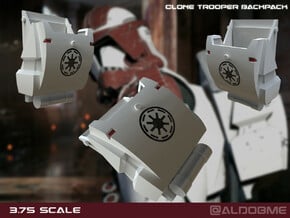 Clone Trooper Backpack 3.75 scale in Tan Fine Detail Plastic
