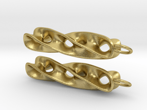 Peapod - Earrings in Cast Metals in Natural Brass