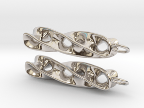 Peapod - Earrings in Cast Metals in Rhodium Plated Brass