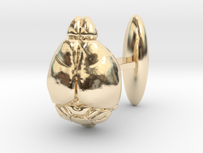 Mouse Brain Cufflink (R, 1:1, anatom. accurate) in 14K Yellow Gold
