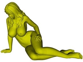 1/16 scale nude beach girl posing figure E in Tan Fine Detail Plastic