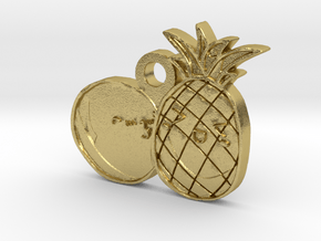 Love Fruits Carved Pedant in Natural Brass