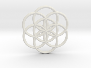 Seed of Life in White Natural Versatile Plastic: Small
