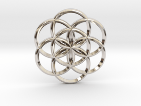 Seed of Life in Rhodium Plated Brass: Small