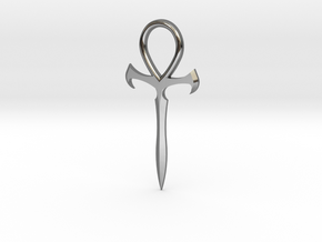 Vampire Ankh in Fine Detail Polished Silver