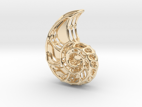 Nautilus skeleton pendant in 14k Gold Plated Brass