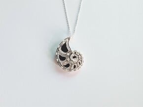 Nautilus skeleton pendant in Natural Silver