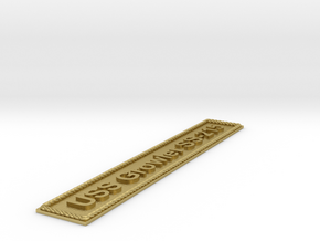 Nameplate USS Growler SS-215 (10 cm) in Natural Brass