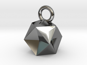 Cut gem pendant in Fine Detail Polished Silver