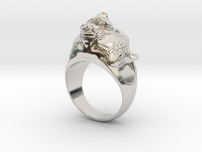 Ring Bear in Rhodium Plated Brass