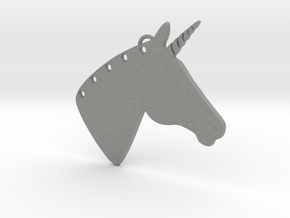 the Unicorn Pendant in Gray PA12