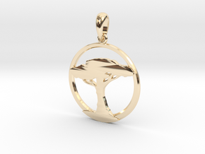 Pendant tree in 14k Gold Plated Brass