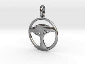 Pendant tree in Fine Detail Polished Silver