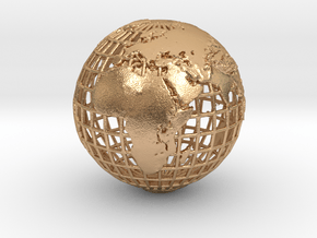 earth in mesh with relief in Natural Bronze