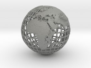 earth in mesh with relief in Gray PA12