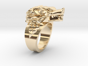 Ring Dire Wolves in 14k Gold Plated Brass