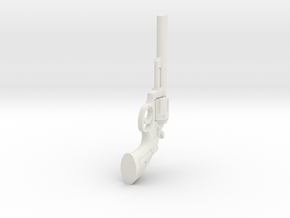 1:6 Scale 44 Magnum Revolver 6in Barrel  in White Natural Versatile Plastic