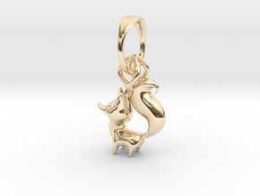 Fox pendant in 14k Gold Plated Brass