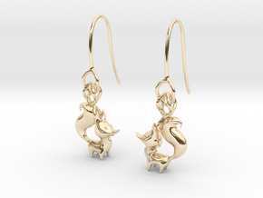 Arctic Fox earring in 14k Gold Plated Brass