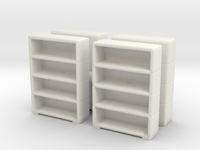 Bookshelf (x4) 1/120 in White Natural Versatile Plastic