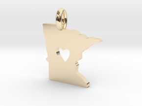 I Love Minnesota Pendant in 14K Yellow Gold