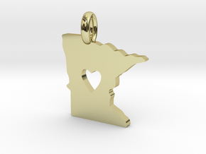 I Love Minnesota Pendant in 18k Gold Plated Brass