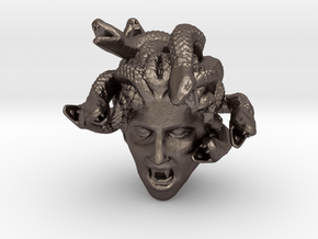 Medusa's Head in Polished Bronzed Silver Steel