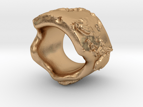 irregular earth ring with relief in Natural Bronze