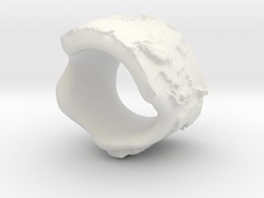 irregular earth ring with relief in White Natural Versatile Plastic