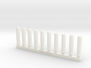Bolt Rifle Suppressors 3 Rings x10 in White Processed Versatile Plastic