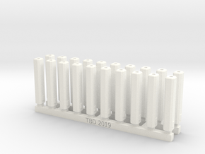Bolt Rifle Suppressors Angular v2 x20 in White Processed Versatile Plastic