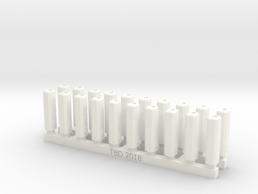 Bolt Rifle Suppressors Angular v1 x20 in White Processed Versatile Plastic