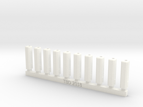 Bolt Rifle Suppressors Angular v1 x10 in White Processed Versatile Plastic