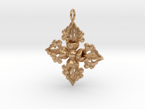 Double Dorje Buddhist Pendant Gift pendant jewelry in Natural Bronze