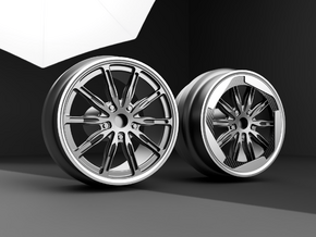 1/64 Scale VW IDR wheels 9mm Dia - 4 sets in Tan Fine Detail Plastic