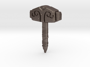 Mjolnir Hammer of Thor in Polished Bronzed-Silver Steel