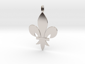 Fleur de lys / lily flower in Platinum
