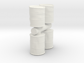Damaged Oil Barrels (x4) 1/64 in White Natural Versatile Plastic