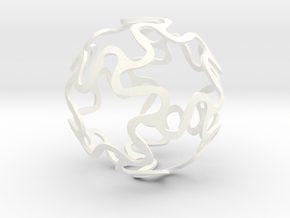 Curvy Star Sphere in White Processed Versatile Plastic