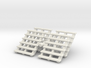 Wooden Stairs (x4) 1/100 in White Natural Versatile Plastic