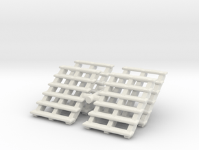 Wooden Stairs (x4) 1/87 in White Natural Versatile Plastic