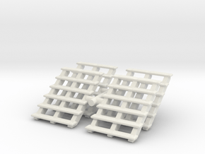 Wooden Stairs (x4) 1/76 in White Natural Versatile Plastic