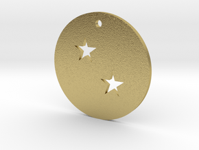 Two Star Dragon Ball Charm in Natural Brass